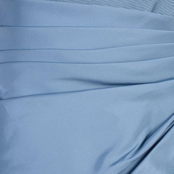 Oscar de la Renta, light blue midi sheath dress, silk, size 4 - Picture 5 of 7